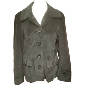 Talbots Women's Stretch Black Faux Suede Blazer Size 12 - Office, Professional
